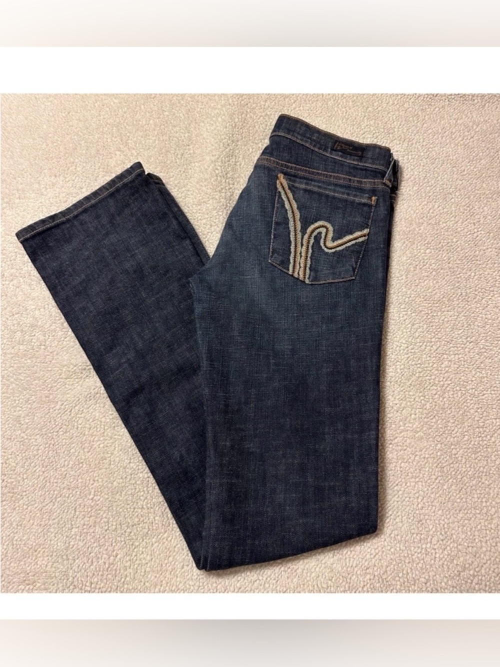 Citizens of Humanity Kelly Low Waist Bootcut Jeans Dark Blue Wash Flare